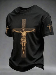 Men's Christian Cross Print Tee