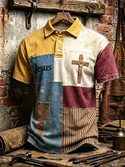 Men's Cross Print Casual Top