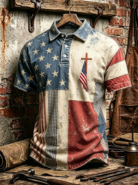 Men's Cross Print Casual Top