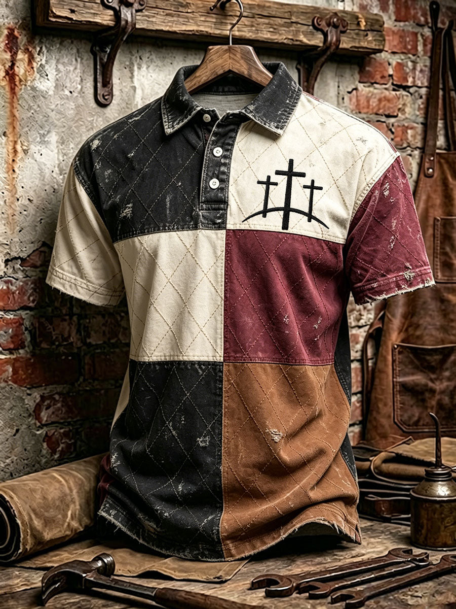 Men's Cross Print Casual Top