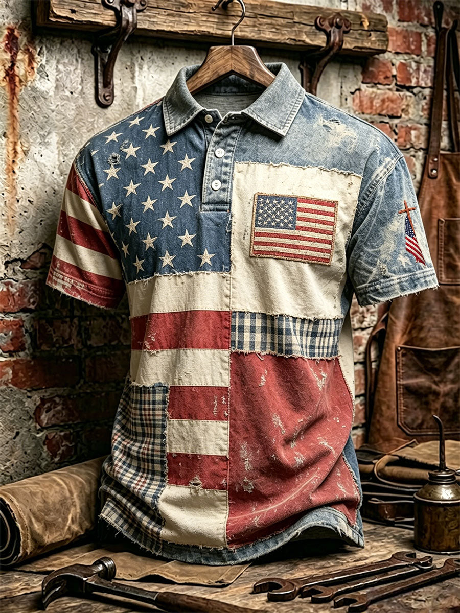 Men's Cross Print Casual Top
