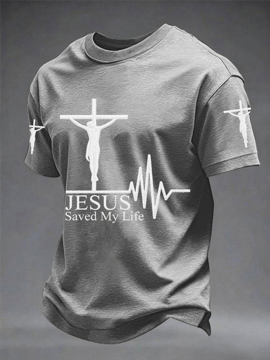 Men's Jesus Saved My Life Print Tee