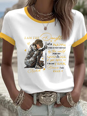Women's 'I Am The Daughter Of The King' Printed Casual T-Shirt