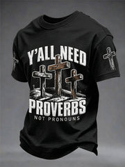 Men's Christian Cross Print Tee