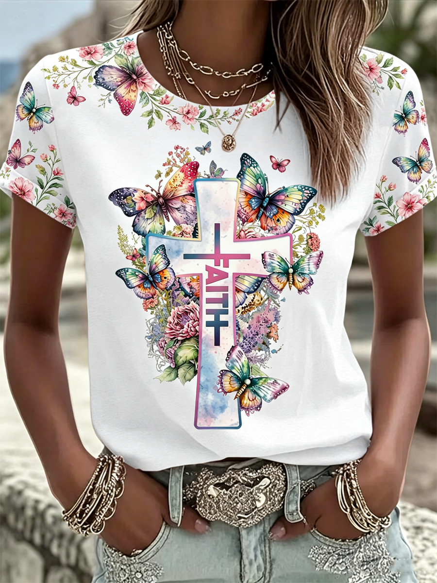 Women's Faith Cross short-sleeved T-shirt