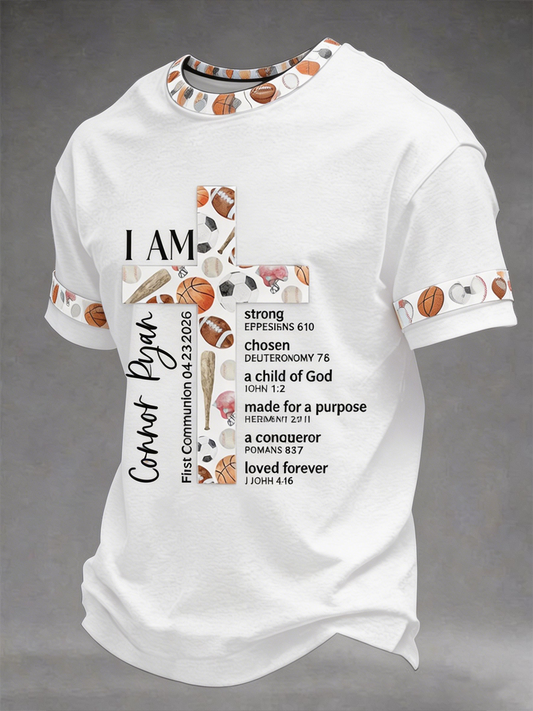 Men's Sporty Confirmation Gift for Boys short sleeves t-shirt