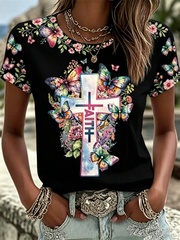 Women's Faith Cross short-sleeved T-shirt