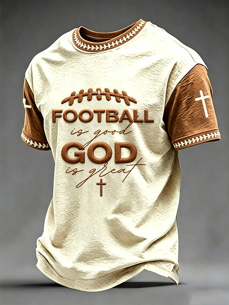 Men's Football Is Good God Is Great Short Sleeves T-shirt