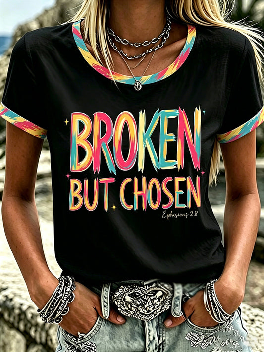 Women's Broken But Chosen Print Tee