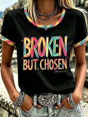 Women's Broken But Chosen Print Tee