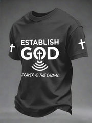 Men's Prayer Is The Signal Print Tee