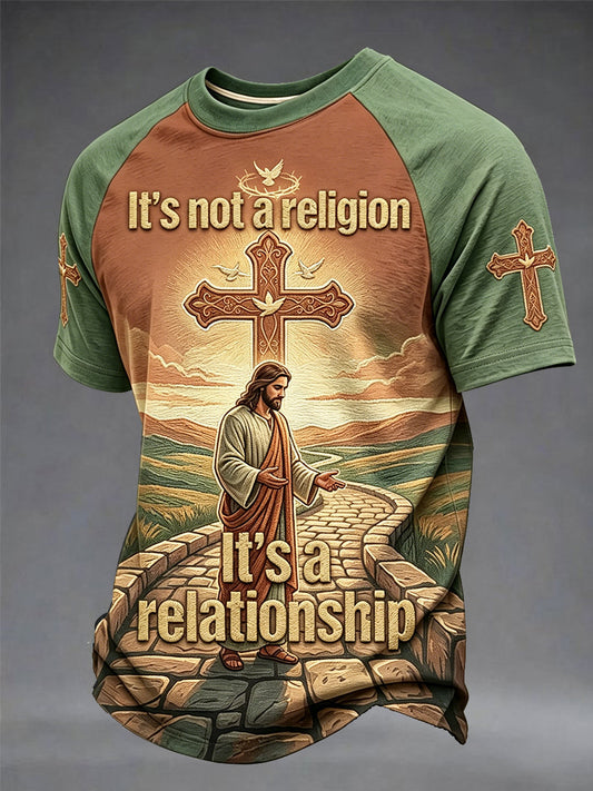Men's  It's Not A Religion It‘s A Relationship Print Tee