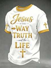 Men's Christian Jesus The Way The Truth The Life Print Tee