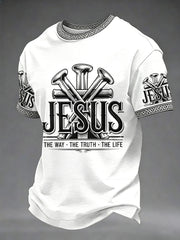 Men's Christian Jesus The Way The Truth The Life Print Tee