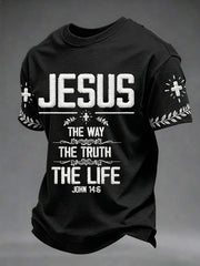 Men's Christian Jesus The Way The Truth The Life Print Tee
