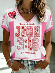 Women's Faith Printed V-neck T-shirt