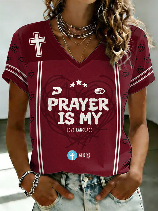 Women's Faith Printed V-neck T-shirt