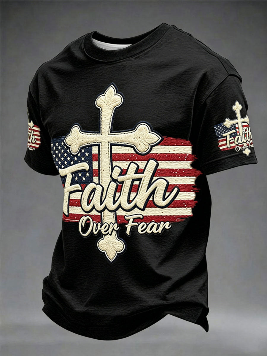 Men's“ Faith Over Fear” Art Print T-shirt