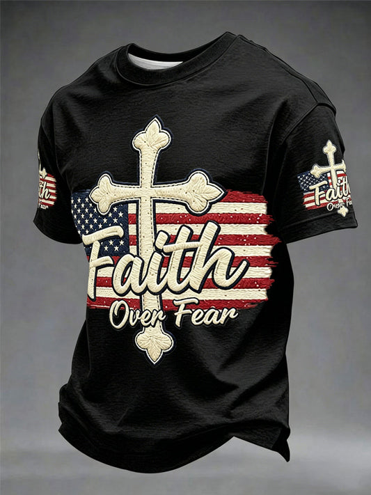 Men's“ Faith Over Fear” Art Print T-shirt
