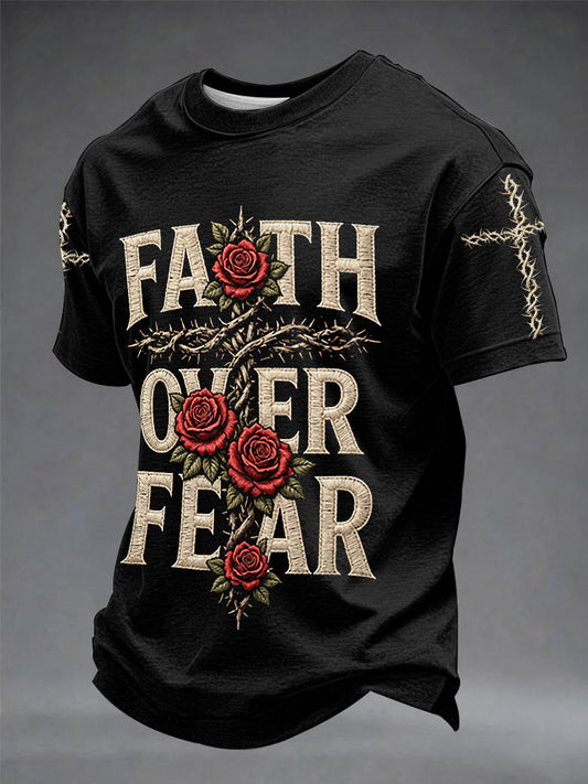 Men's“ Faith Over Fear” Art Print T-shirt