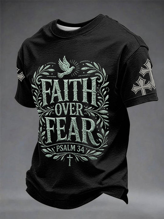 Men's“ Faith Over Fear” Art Print T-shirt