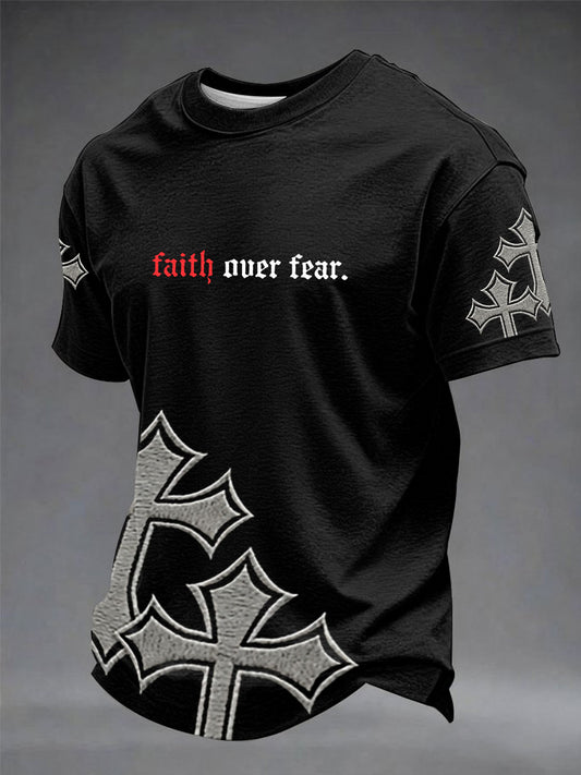 Men's“ Faith Over Fear” Art Print T-shirt
