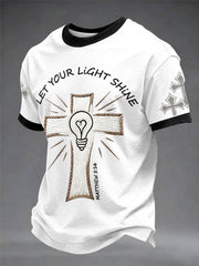 Men's“ Let Your Light Shine” Christian Art Print T-shirt