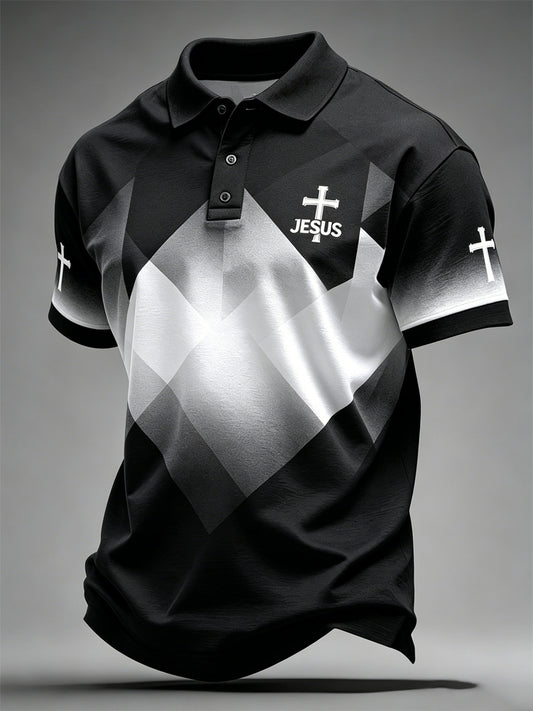 Men's JESUS Print Casual Top