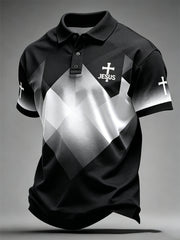 Men's JESUS Print Casual Top