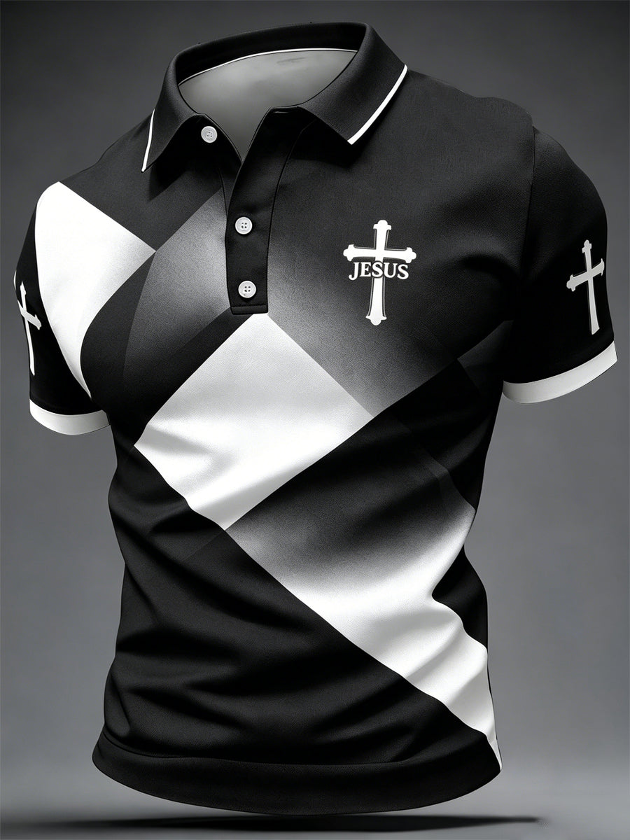 Men's JESUS Print Casual Top