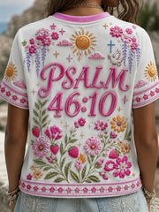 Women's Christian Be Still And know  Cross Short Sleeve T-shirt