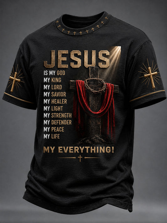 Men's Christian Jesus Is My Everything Cross Short Sleeve T-shirt