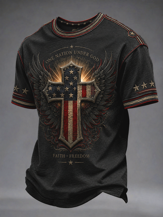 Men's Cross Print short sleeves t-shirt