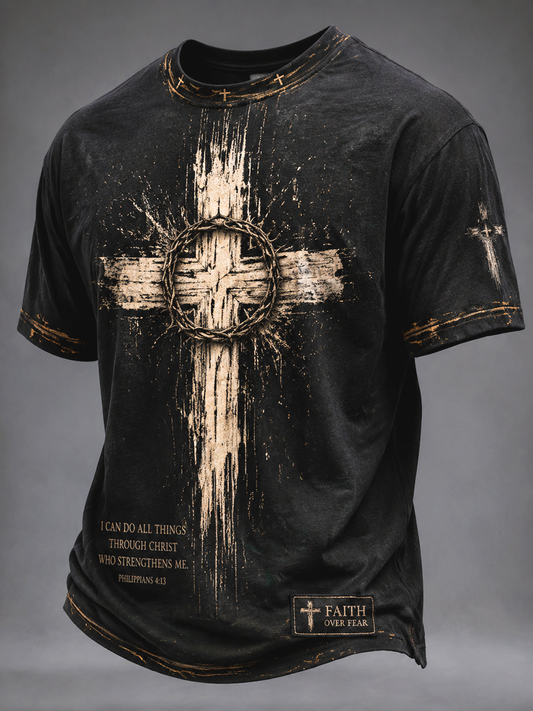 Men's Cross Print short sleeves t-shirt