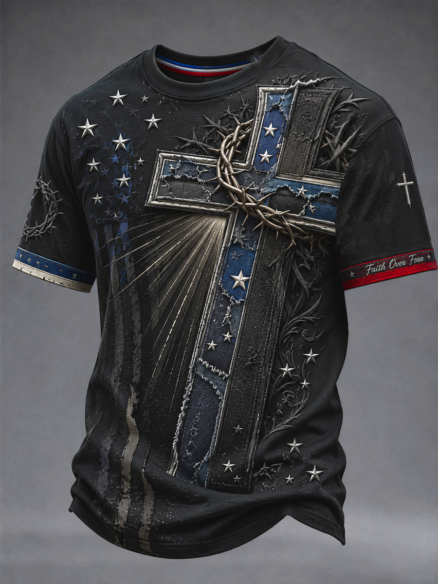Men's Cross Print short sleeves t-shirt