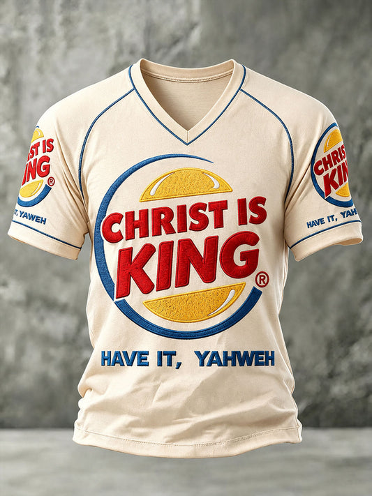 Men's "Christ Is King" V-Neck T-Shirts