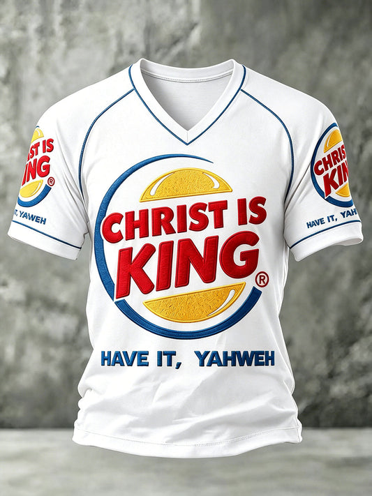 Men's "Christ Is King" V-Neck T-Shirts