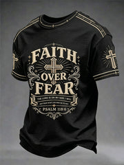 Men's Christian Faith Over Fear Cross Short Sleeve T-shirt
