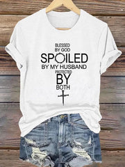 Women's Christian Cross Print Casual Tee