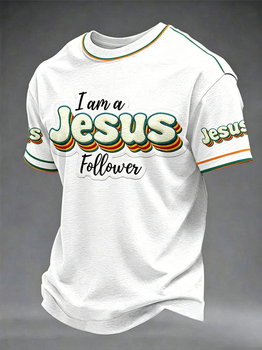Men's “I’m A Jesus Follower” Faith Casual Print T-shirt