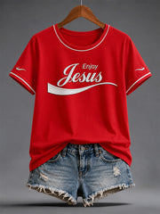 Women's  Funny Christian Jesus Print Casual Tee
