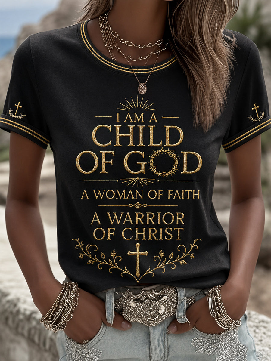 Women's Christian Woman Of God Print Casual Tee