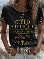 Women's Christian Woman Of God Print Casual Tee