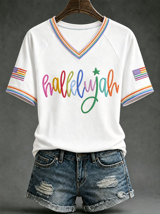 Women’s 'Hallelujah' V-Neck T-Shirts