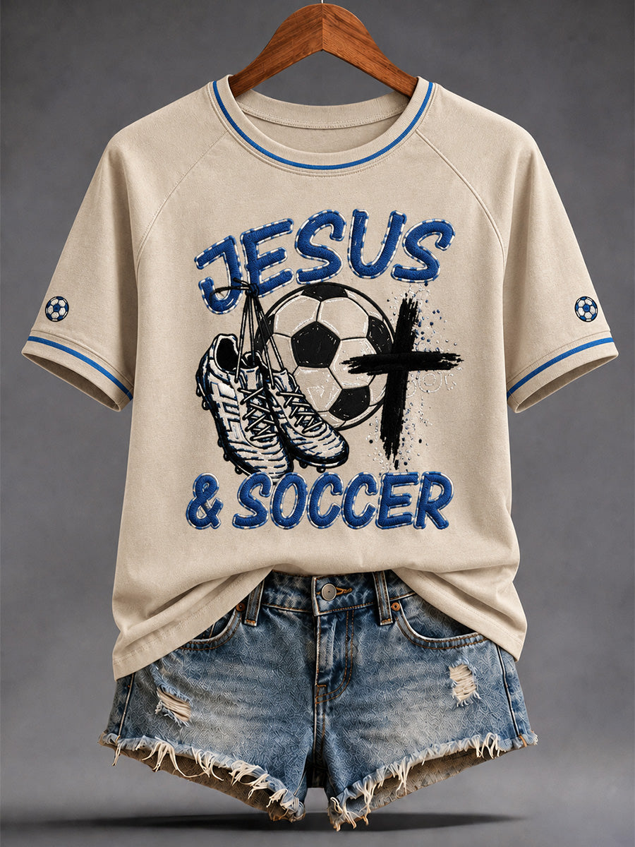 Women's Christian Jesus Print Casual Tee