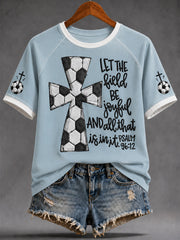 Women's Christian Jesus Football Print Casual Tee