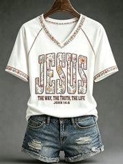 Women's 'Jesus The Way the Truth the Life' Printed Casual T-Shirt
