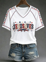 Women's 'Jesus Saves' Printed Casual T-Shirt