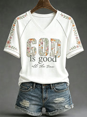 Women’s 'God Is Good' Printed Casual T-Shirt