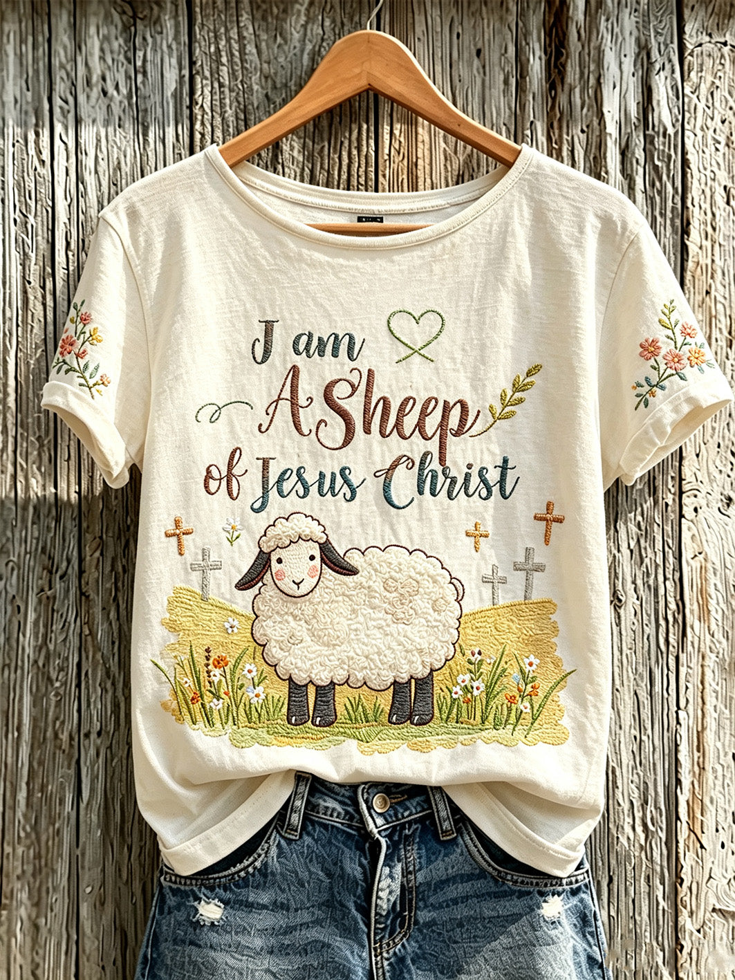Women's Faith Slogan Pattern Printed Leisure Round Neck Short sleeve T-shirt